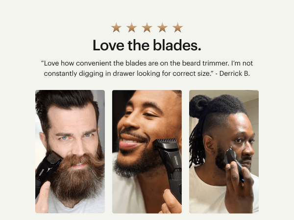 MANSCAPED MANSCAPED® The Beard Hedger® Premium Men's Beard Trimmer, 20 Length Adjustable Blade Wheel, Stainless Steel T-Blade for Precision Facial Hair Trimming, Cordless Waterproof Wet/Dry Clipper