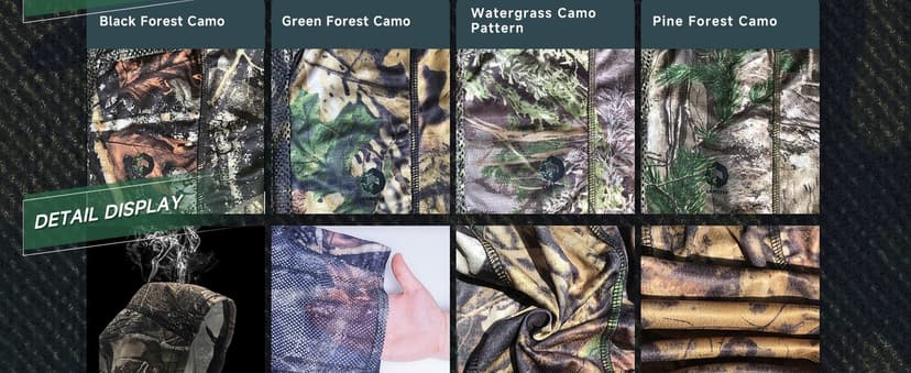 CAMOTER Camo Balaclava Mesh Face Mask - Lightweight Turkey Hunting Face Cover for Men & Women - Hunting, Fishing, Skiing