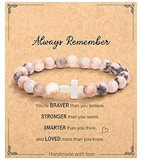 Christian Mothers-Day Gifts for Women, First Communion Confirmation Graduation Gifts Religious Cross Bracelet for Mom/Daughter/Friend/Sister/Grandma/Granddaughter/Godmother/Her, Inspirational Birthday Faith Based Jesus Jewelry