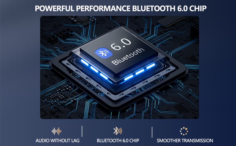 LANDIBO Sports Wireless Earphones, Bluetooth 6.0 Neckband Earbuds for 35 Hours of Playback, LED Power Display, Neck-Wrapping Earbuds with Ai Voice Control, for Gym Phone Music Exercise. (A18)