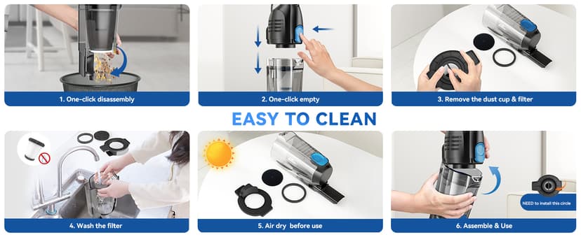 Vazone R6X Corded Stick Vacuum Cleaners for Home, 30Kpa Powerful Suction Stick Vacuum with 16Ft Cord, 2 in 1 Lightweight Handheld Vacuum Cleaner for Hardwood Floor Pet Hair