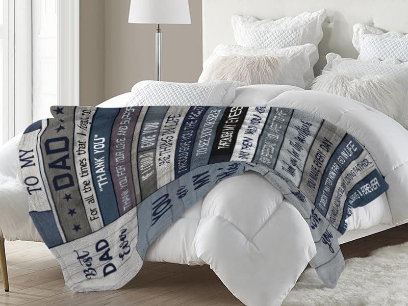 Yamco Dad Birthday Gifts Blanket - Dad Gifts from Daughter Christmas 60"x50" Blankets - Father Birthday Gifts for Dads Who Wants Nothing - Fathers Day Presents from Son - Best Daddy Ever Gift Ideas