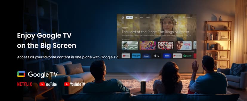 NEBULA Capsule 3 Laser Projector, Upgraded with Google TV and Official Netflix, Mini Smart TV Projector with Wi-Fi, Outdoor Portable Projector, Dolby Digital, 120-Inch Screen, 2.5H Built-In Battery