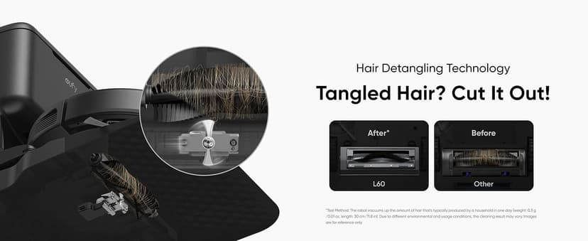 eufy L60 Robot Vacuum with Self Empty Station, Hair Detangling Technology, Up to 60 Days Hands Free Cleaning, 5,000 Pa Suction, Remove Hair, Dust