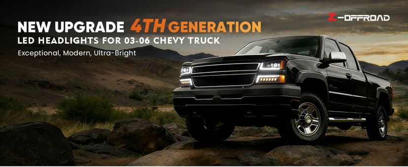 Z-OFFROAD LED Headlights Assembly DOT Approved with DRL Turn Signal Hi/Low Sealed Beam Side Marker Compatible with 2003-2006 Chevy Silverado Avalanche