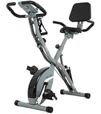 BARWING Stationary Exercise Bike for Home Workout, 5 IN 1 Foldable Indoor Cycling Bike for Seniors, 350LB Capacity, 16-Level Magnetic Resistance, Seat Backrest Adjustments