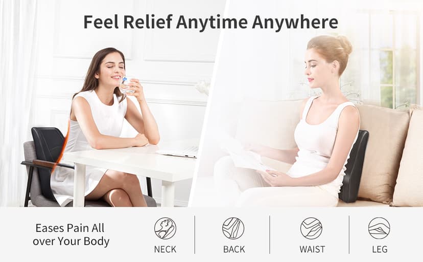 Boriwat Back Massager with Heat, 3D Kneading Massage Pillow for Back, Neck, Shoulder, Leg Pain Relief Deep Tissue, Gifts for Women Men Mom Dad