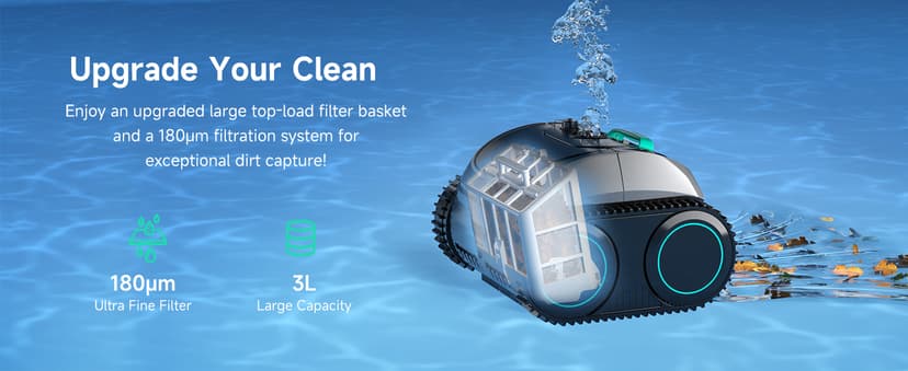 (2025 Upgrade) WYBOT C1 Pool Robot Vacuum for Inground Pools, 4-in-1 Cordless Robotic Pool Cleaner Lasts 150min, Triple-Motor up to 1,614 Sq.ft, Smart APP Support, Auto Wall & Waterline Cleaning