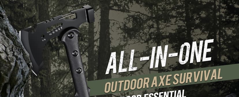 Freelander Camping Axe with Sheath, Sharp Tactical Hatchet Axe with Clip and Bottle Opener, Multi-Functional Hammer Tactical Tomahawk, Survival Tomahawk Axe for Camping (Black, 15 Inch)