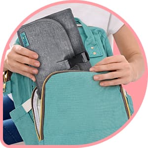 Kopi Baby Portable Diaper Changing Pad - Baby Diaper Changer Travel Bag with Wipes Pocket, Smart Design Portable Changing Mat, Infant Travel Station Kit, Gift for Newborn Girl & Boy - Grey, Classic