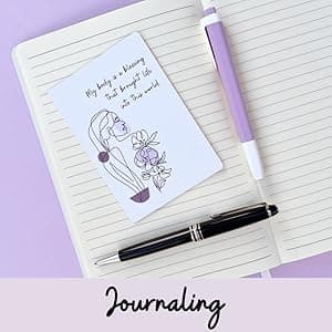 New Mom Affirmation Cards - 50 Postpartum Affirmation Cards for Women - Pregnancy & Self-Care Gifts for New Mom After Birth in Tin Box with Wooden Stand