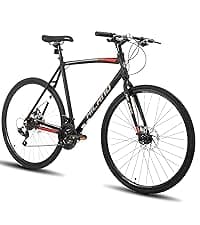 HILAND 700C Road Hybrid Bike, 7 speeds Bikes Urban City Commuter Bicycle with Disc Brake for Men Women Adult Comfortable Bicycle
