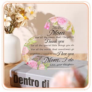 Jetec Mothers Day Gifts Acrylic Mom Birthday Sign Plaque Presents from Daughter Son Grateful Birthday Christmas Valentines Gifts, 5.91 x 5.91 x 0.55 Inches(to My Mother)