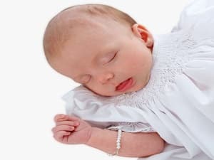 Baby Crystals Pearl Bracelets for Girls, Sterling Silver Cross Charm, Baptism Gifts for Girl, Baby Bracelet with Simulated White Pearls and Crystals, Girls Jewelry Birthday Gift