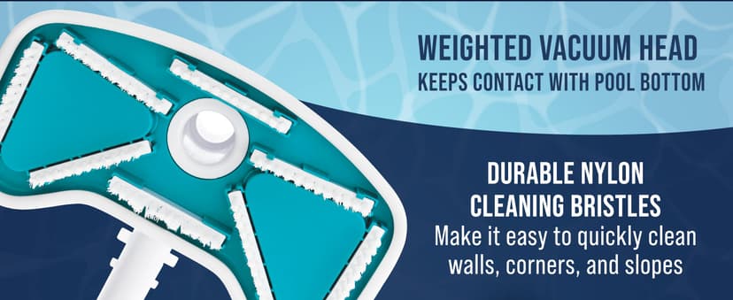 U.S. Pool Supply 11" Weighted Butterfly Pool Vacuum Head, 1-1/4" or 1-1/2" Swivel Hose Connection - Cleans Floor Debris - Safe for Vinyl Lined Pools