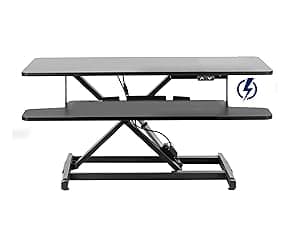 VIVO 48 inch Desk Converter, K Series, Height Adjustable Sit to Stand Riser, Dual Monitor and Laptop Workstation with Wide Keyboard Tray, Black, DESK-V048KB