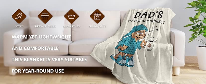 SteadStyle Dad Gifts from Daughter or Son, Dad Birthday Gifts Blanket, Father Gift for Father's Day, Christmas, Thanksgiving, Fluffy Blanket for Daddy, 60'' x 50'' (Beige)