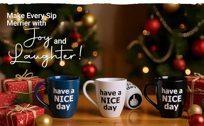 Decodyne Funny Coffee Mug, Gag White Elephant Gifts for Adults and Coworkers - Perfect for Christmas, and Novelty Gifts, Middle Finger Mug, 14 Ounce (Black) B076PJ1JSG