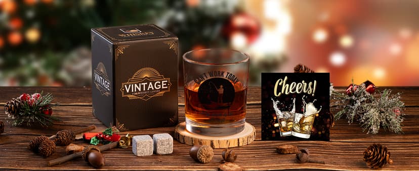 Fishing Gifts For Men, Whiskey Gifts for Men Fisherman, Fishing Gift For Man Boys Unique, Funny Bourbon Angling Gift, Whiskey Set Presents For Man