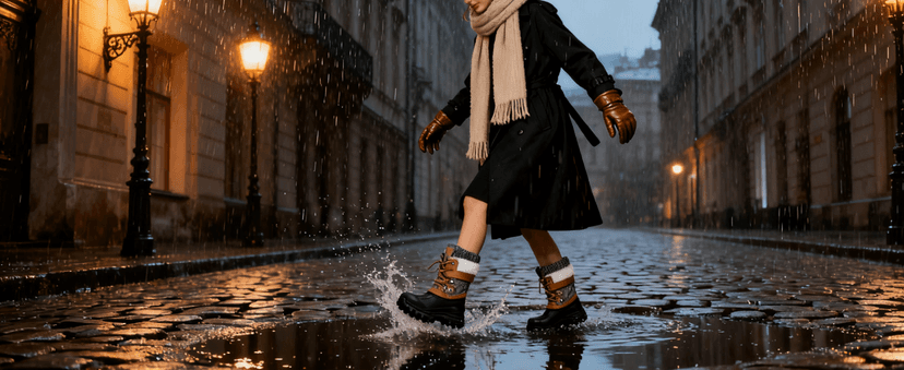 DOBOLIN Womens Winter Snow Boots Duck Waterproof Boots for Women Warm Cozy Mid Calf Booties for Cold Weather