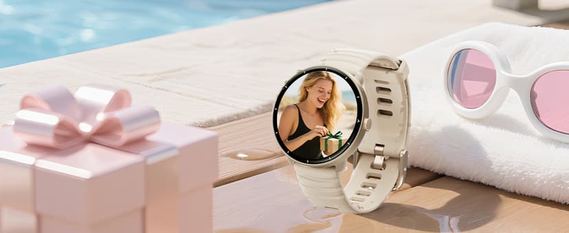 Parsonver Parsonver Swimming Smart Watch, 5ATM Waterproof for Pool & Open Water, Built-in GPS & Compass, AMOLED Fitness Tracker with 100+ Sports Modes, Heart Rate & Sleep Monitor, AI Swim Analysis, French Grey