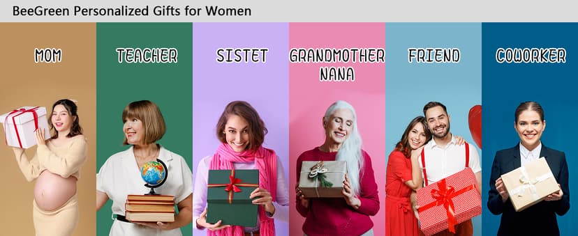 BeeGreen Embroidery Monogram Initial Tote Bag for Women Teacher Mom Friend Personalized Gift for Birthday Beach Wedding Work