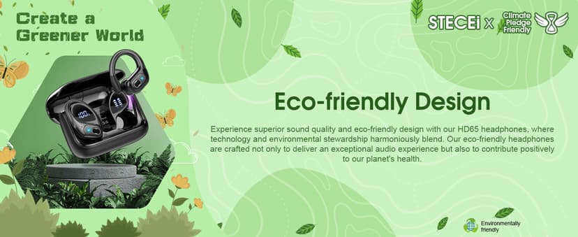 Wireless Earbuds 75hrs Bluetooth 5.4 Headphone Sport, 2025 Bluetooth Earbuds Stereo Deep Bass Over Ear Bud with Earhooks, ENC Noise Cancelling Mic, IPX7 Waterproof Earphone for Workout/Running