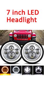 YUGUANG 5x7 7x6 LED Headlights, H6054 LED Headlights Hi/Low Beam DRL Amber Turn Signal DOT Approved Compatible with Wrangler YJ XJ Cherokee Truck Van, 2PCS