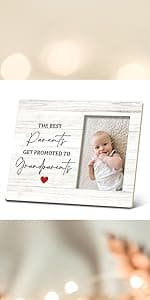 SRADMO Grandparents Picture Frames,Grandkids Photo Frame,The Best Parents Get Promoted To Grandparents Picture Frame,Baby Grandpa Grandma Photo Frame 8x10,Grandparents Baby Announcement Gifts(White-2)