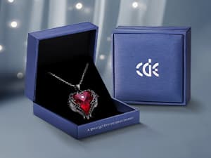 CDE Christmas Gifts for Women Angel Wings Necklace for Women with Birthstone, Love Heart Silver Tone/Gold Tone Pendant, Ideal Anniversary or Birthday Jewelry Gifts for Wife Girlfriend Her