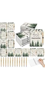 Gueevin 24 Pcs Christmas Employee Appreciation Gift Bulk Thank You Gift for Coworkers 12 Sets Xmas Inspirational Spiral Notebook and Bamboo Pens for Office Staff Team Volunteer Nurse Teacher(Snowman) B0H5BJXK8S