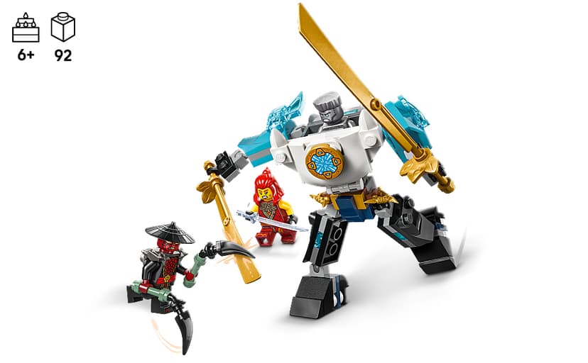 LEGO NINJAGO Zane's Battle Suit Mech Ninja Toy - Building Toy for Pretend Play for Kids, Boys and Girls, Ages 6+ - with 3 Minifigures - Gift Idea for Birthdays - 71827 B0DJ17CR8W