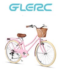Glerc 20 24 26 Inch Beach Cruiser Bike, 6-Speed Hybrid City Bicycle for Girls Youth and Over 6 Years Old, Missy Bike with Wicker Basket & Lightweight, Multiple Colors
