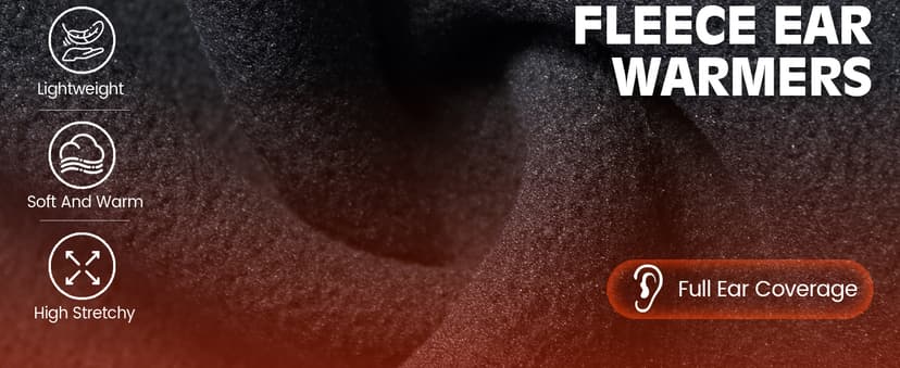 Lauzq Winter Fleece Ear Warmers Muffs Headband for Men Women Kids Ski Running Cycling