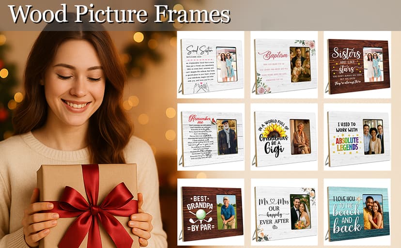 Soul Sister Gifts Picture Frame for BBF Friends Bestie, Long Distance Friendship Wooden Picture Frames