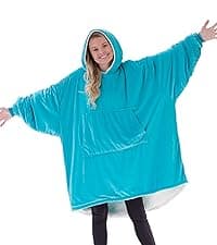 THE COMFY Original | Sherpa Lined Microfiber Fleece Wearable Blanket, Oversized Design with Hood and Pocket from Shark Tank