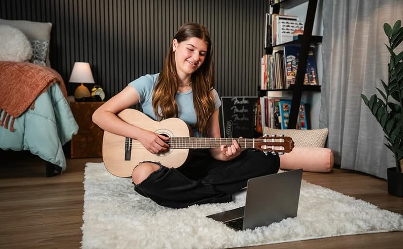 Fender FA-25N 3/4 Size Nylon String Acoustic Guitar, Beginner Guitar, with 2-Year Warranty, Perfect Beginner Guitar for Kids that is Easy on Fingers, Includes 3 Months of Free Lessons, Natural