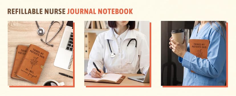 Nurses Appreciation Graduation Gifts for Women, LPN RN Nursing Student Gift for Nurses Week/Day, Engraved Refillable Notebook GiltGlimmer Nurse Gifts, Things My Patients Said Journal Leather Notebook B0GK6M9WZJ
