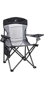 ALPHA CAMP Heavy Duty Canopy Camping Chair, 350 lbs Capacity Oversized Folding Chair with Adjustable Sunshade, Portable Sunshade Chair with Cup Holder for Beach, Fishing, Outdoor, Red