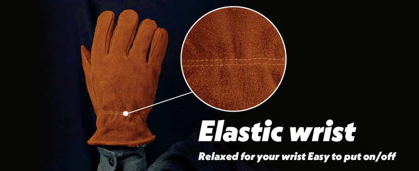 DLY Winter Work Gloves, Water-Resistant, Insulated, Puncture and Abrasion Resistant, Cowhide Durable gloves Warm Thick