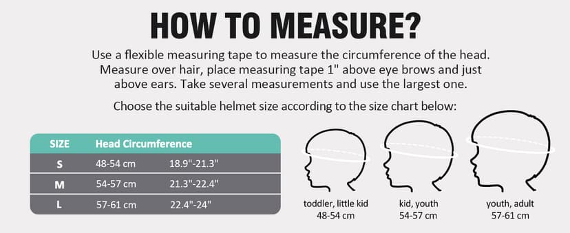 Kids Bike Helmet, Adjustable and Multi-Sport, from Toddler to Youth, 3 Sizes