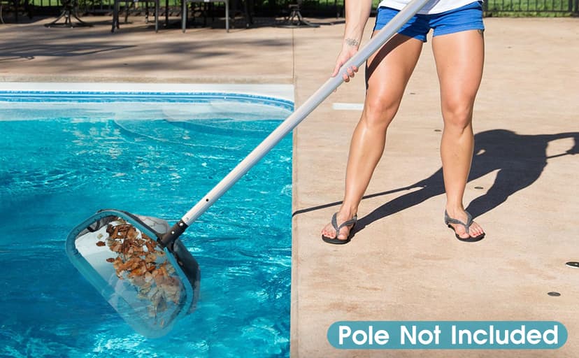POOLWHALE Pool Skimmer Net Rake, Aluminum Frame Deep Nylon Net, Ultra Fine Mesh Pool Nets for Cleaning Leaves, Debris & Swimming Pools Skimming