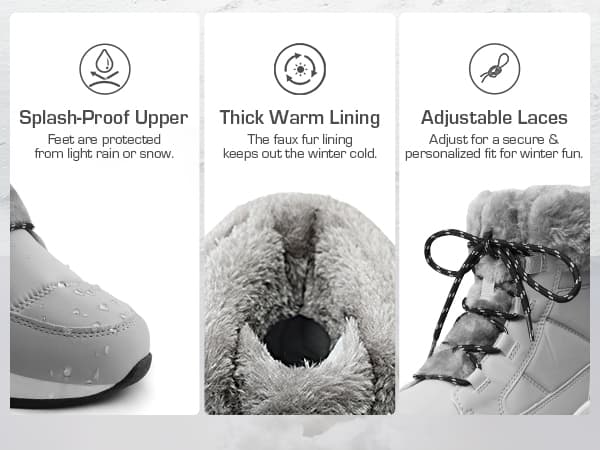 DREAM PAIRS Women's Winter Snow Boots, Faux Fur Waterproof Ankle Booties, Zaylee Ladies Comfortable Short Boots Outdoor