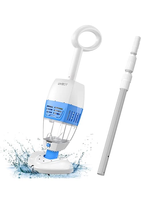 (2025 New) WYBOT Hyson 100 Handheld Pool Vacuum with Two Brush Heads, Cordless Pool Vacuum for Above Ground Pool, Telescopic Pole, 60 Mins Runtime, Deep Cleaning for Spa/Hot Tub/Small Pool