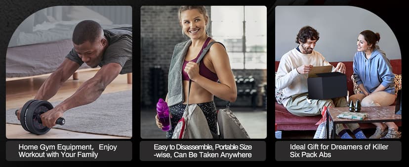 VINSGUIR Ab Roller Wheel, Abs & Core Workout Equipment for Home Gym with Knee Pad Accessories, Abdominal Wheel for Full-body Strength Training