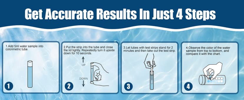 Phosphate Test Kit for Pool,50 Strips Phosphate Test Strip Quick and Accurate Swimming Hot Tub and Spa Water Testing