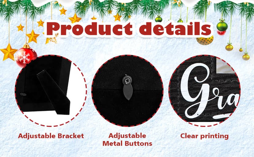 FLYAB First Time Grandparents Picture Frame - Our First Grandchild Leather Photoframe for New Grandparent Christmas Gifts for First Time Grandma Picture Frame Grandparents' Day Gifts