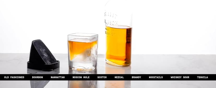 Corkcicle Whiskey Wedge - Premium Old Fashioned Glass with Silicone Ice Mold - For Bourbon, Scotch, & Spirits - Great Gift for Dad - Perfect for the Holidays - 9 oz