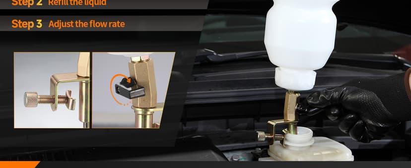 FOUR UNCLES 2L Brake Bleeder Vacuum Pump Kit - Pneumatic Brake Fluid Extractor with 1L Refilling Bottle & Adapters for Automotive Bleeding, One-Person Operation