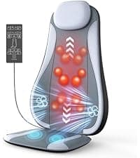 Back Massager with Heat,Vibration Massage Chair Pad with 5 Massage Modes & Adjustable Heat Levels, Memory Foam Back Massager Cushion for Office Chair, or Home Use,Midnight